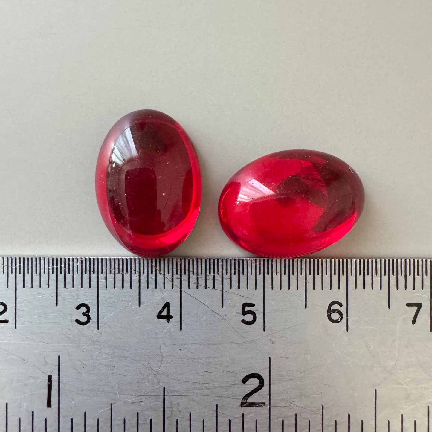 Czech Vintage Glass Cabochon Oval Ruby 18×13mm