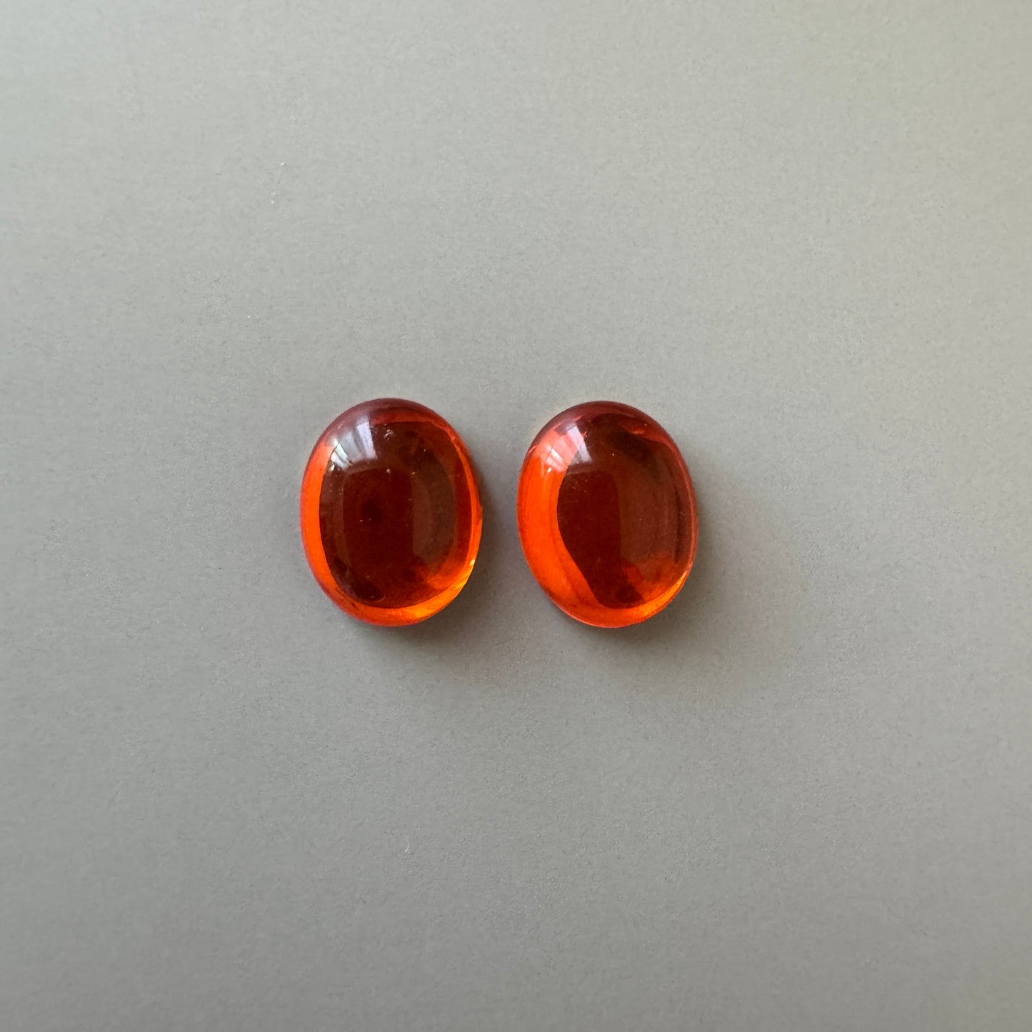 Czech Vintage Glass Cabochon Hyacinth 10×8mm 【2 pcs】
