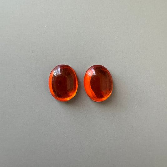 Czech Vintage Glass Cabochon Hyacinth 10×8mm 【2 pcs】