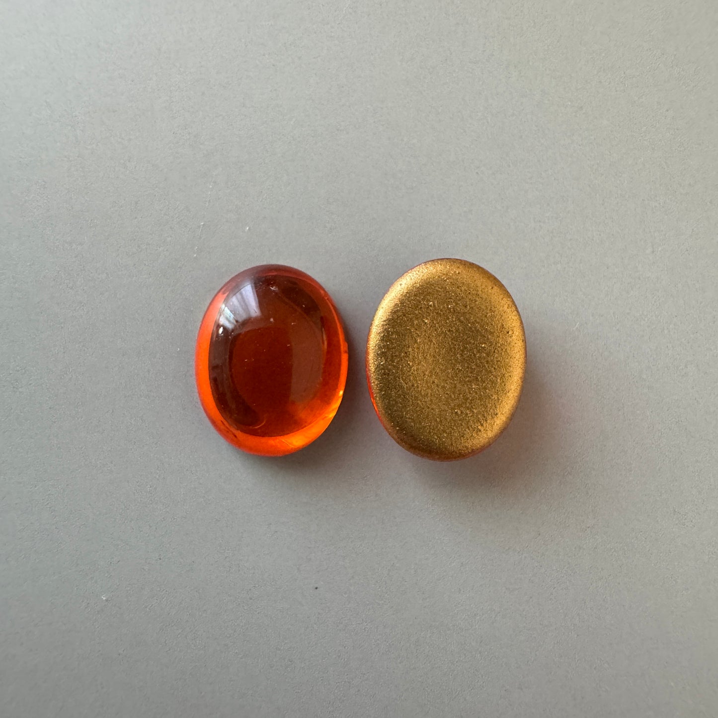 Czech Vintage Glass Cabochon Hyacinth 10×8mm 【2 pcs】
