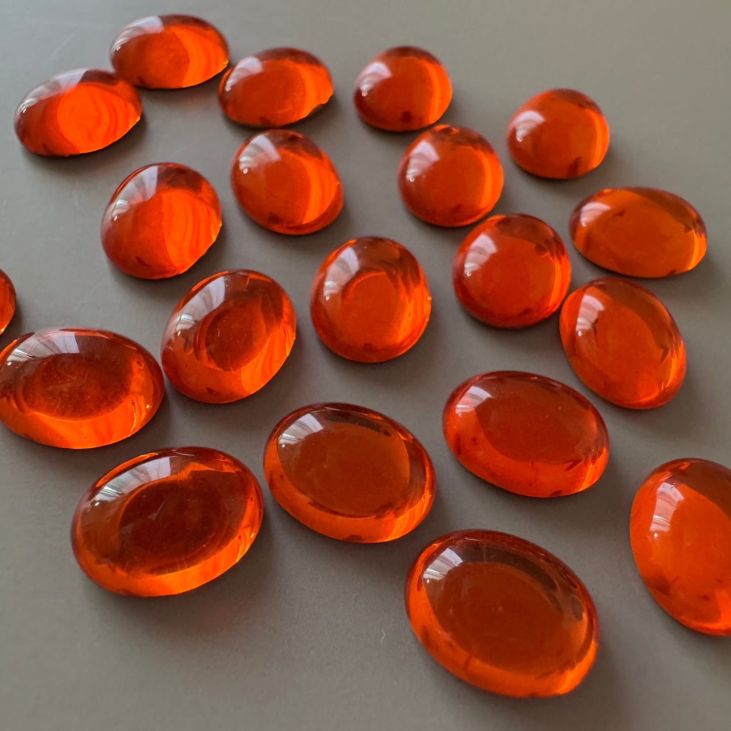 Czech Vintage Glass Cabochon Hyacinth 10×8mm 【2 pcs】