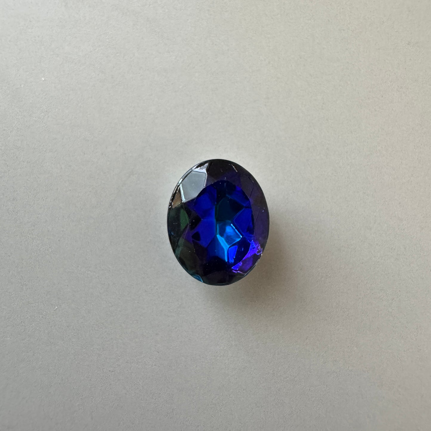 Czech Vintage Glass Stone Bermuda Blue Oval 10×8mm【2pcs】