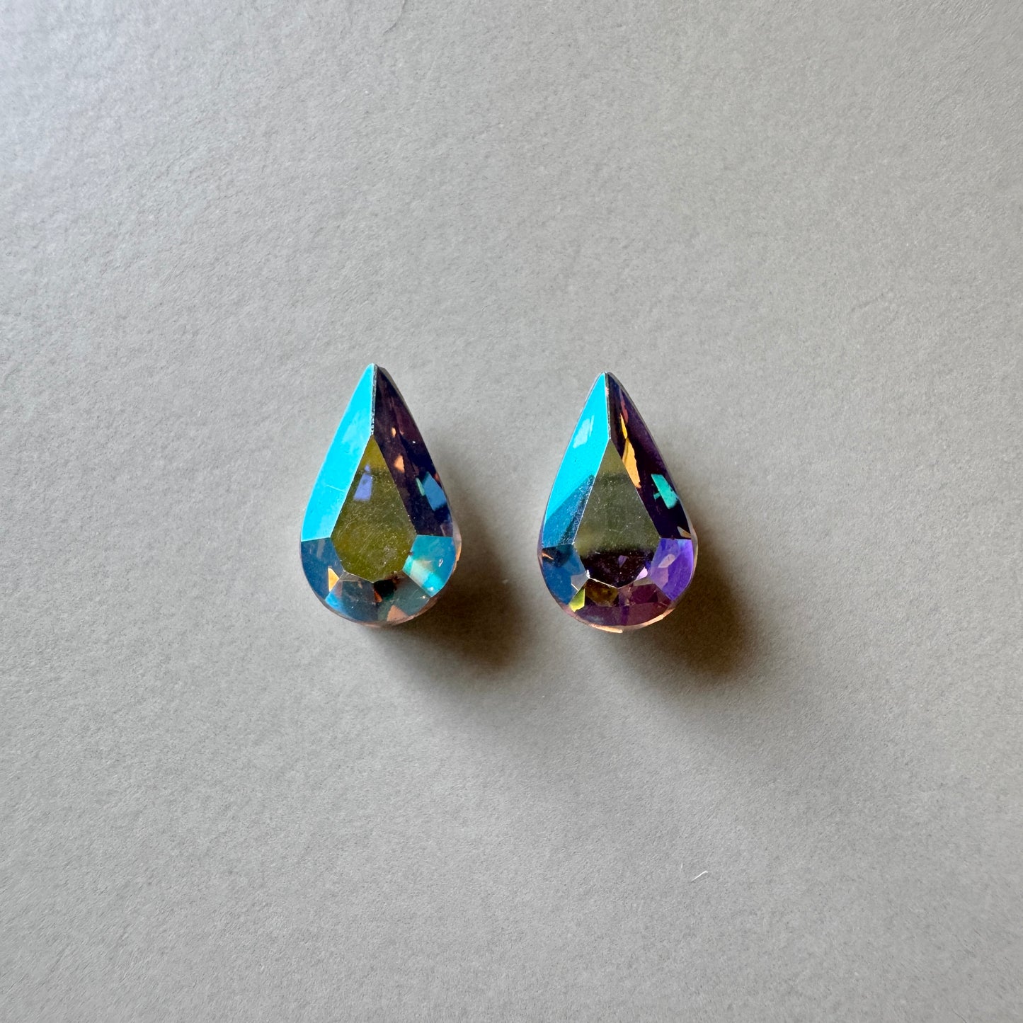 Vintage Swarovski #308 Pearshape Starlight AB 10x6mm【2 pcs】