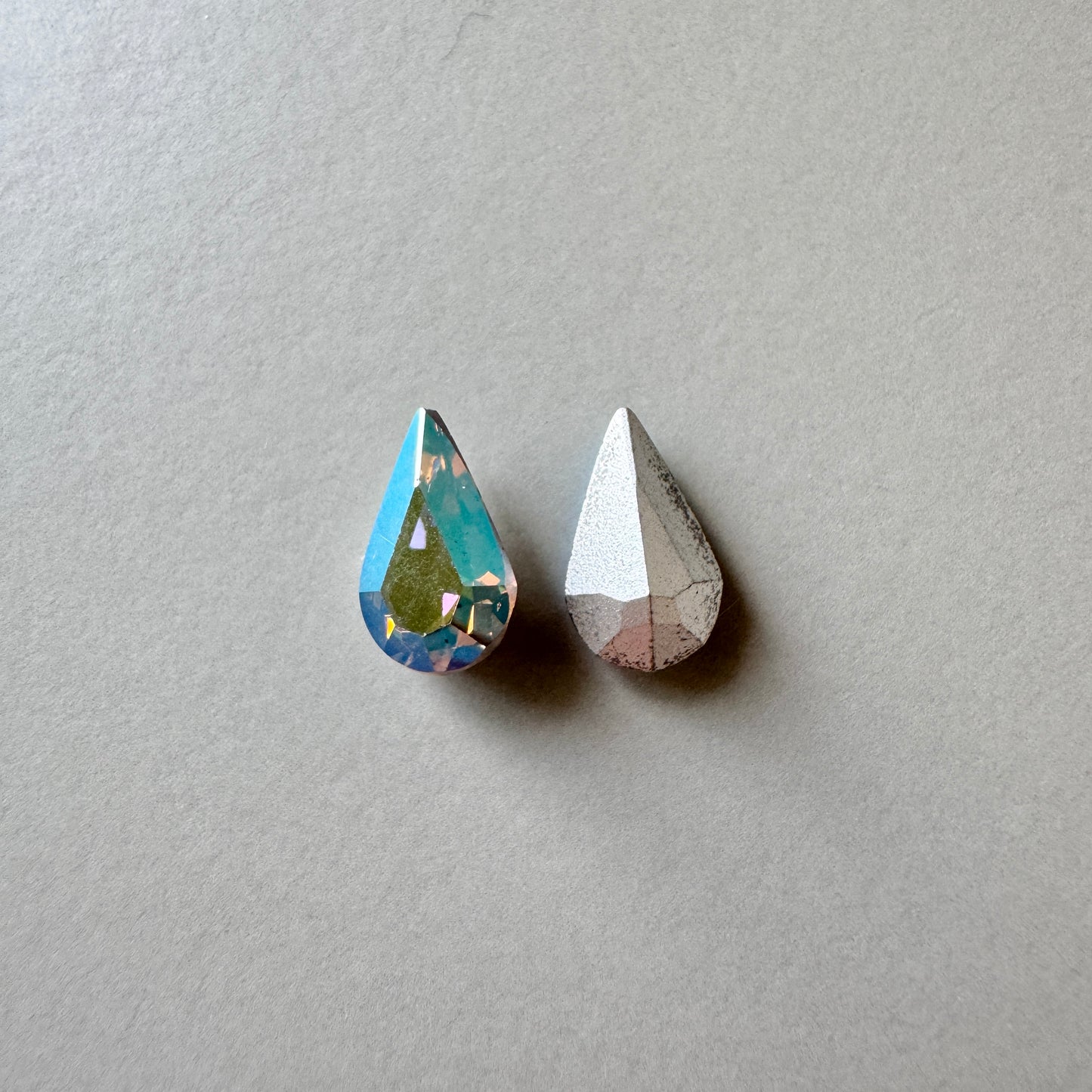 Vintage Swarovski #308 Pearshape Starlight AB 10x6mm【2 pcs】