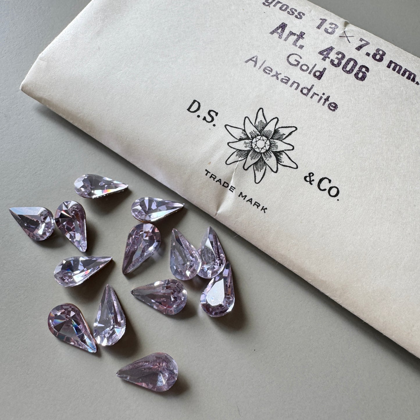 Vintage Swarovski Art.4306 Alexandrite Pearshape 13×7.8mm【2pcs】