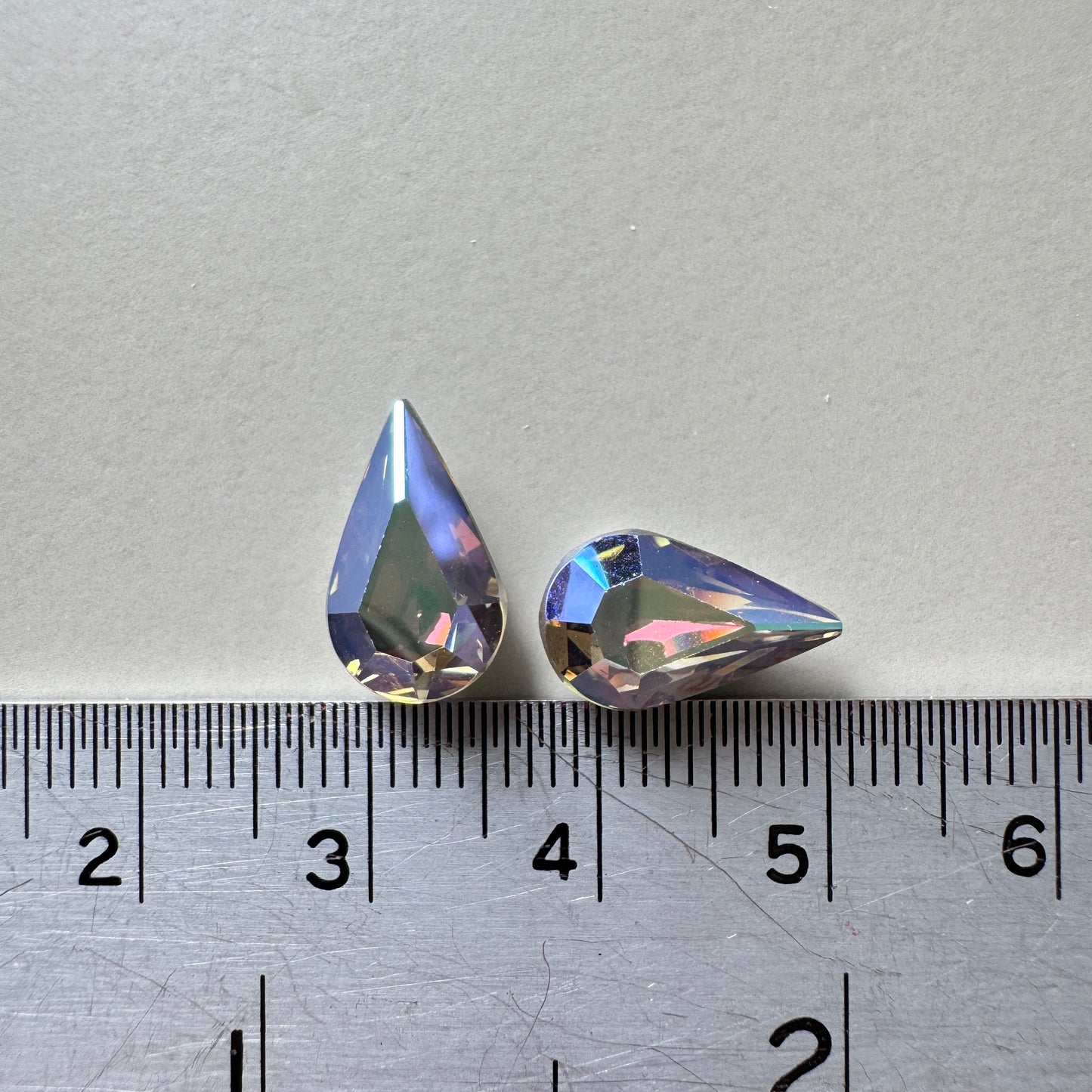 Vintage Swarovski Art #1300 Pearshape 13x7.8mm AB Starlight【2 pcs】
