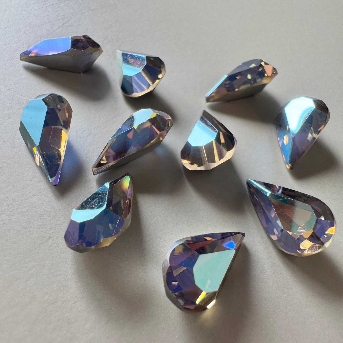 Vintage Swarovski Art #1300 Pearshape 13x7.8mm AB Starlight【2 pcs】