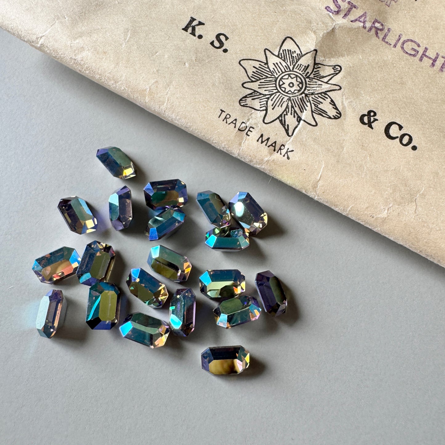 Vintage Swarovski ART #4600 Octagon AB Starlight 8x6mm【2 pcs】