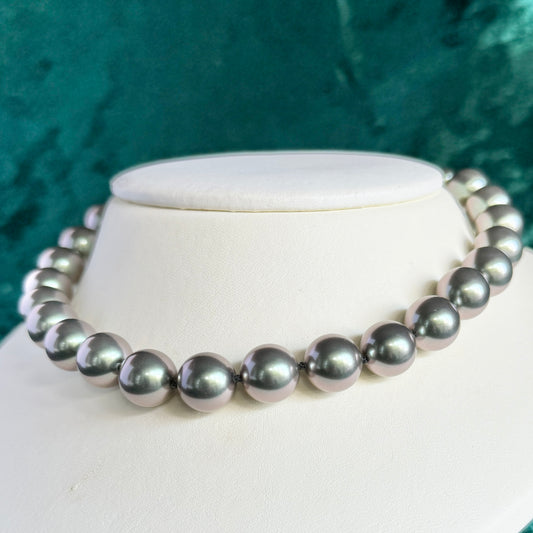 【Made in Japan】Glass Pearl Chunky Choker Short Necklace SP10