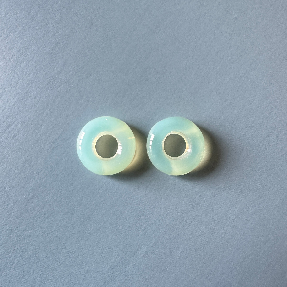 Czech Pressed Vaseline Ring Beads 10mm【2 pcs】