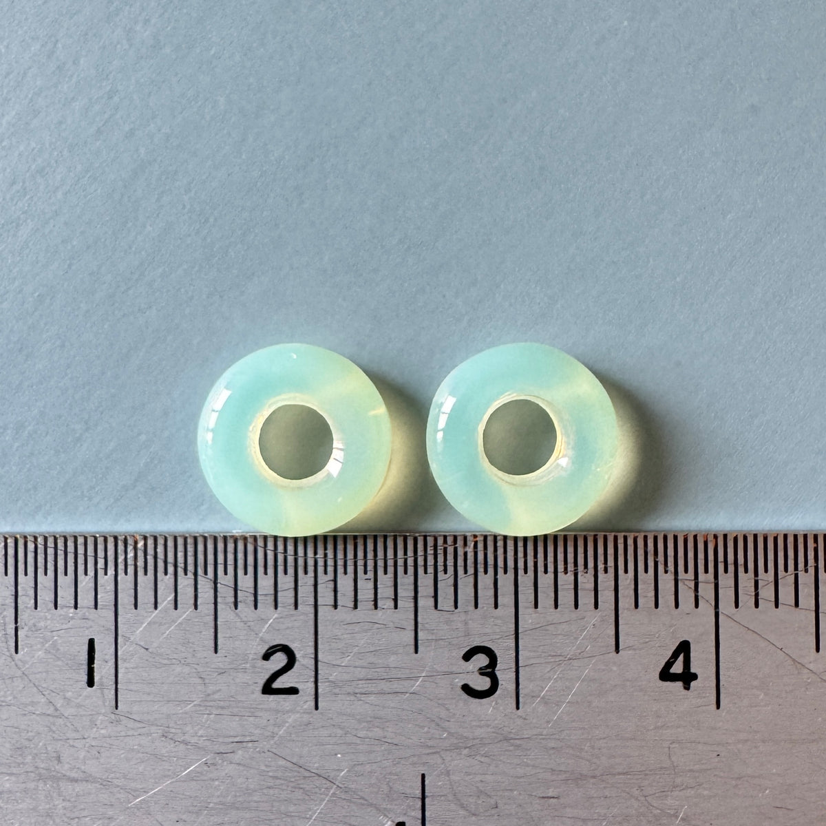 Czech Pressed Vaseline Ring Beads 10mm【2 pcs】