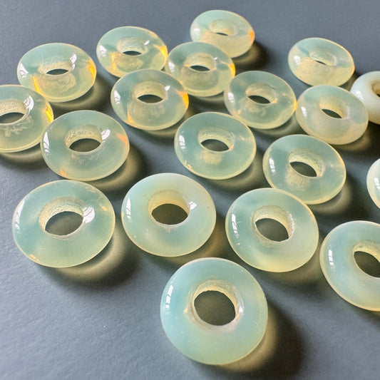 Czech Pressed Vaseline Ring Beads 10mm【2 pcs】