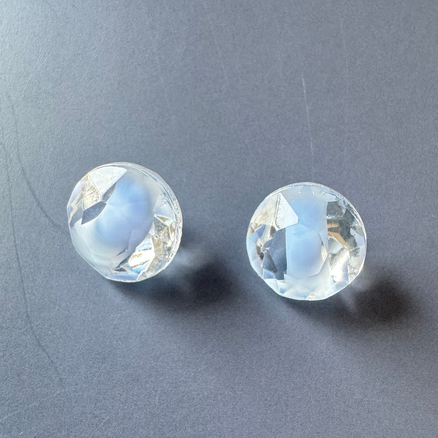 W.Germany Vintage Glass Stone Lt. Sapphire Givre 48ss【2 pcs】