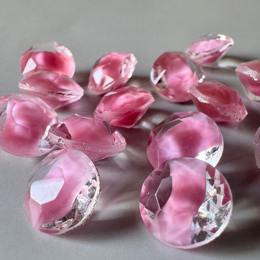 W.Germany Vintage Glass Stone Rose Givre 48ss【2 pcs】