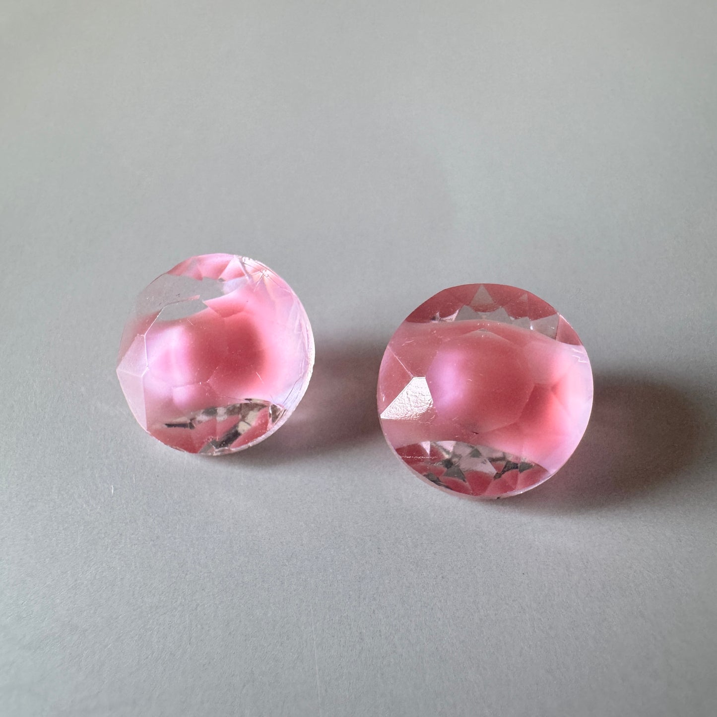 W.Germany Vintage Glass Stone Rose Givre 48ss【2 pcs】