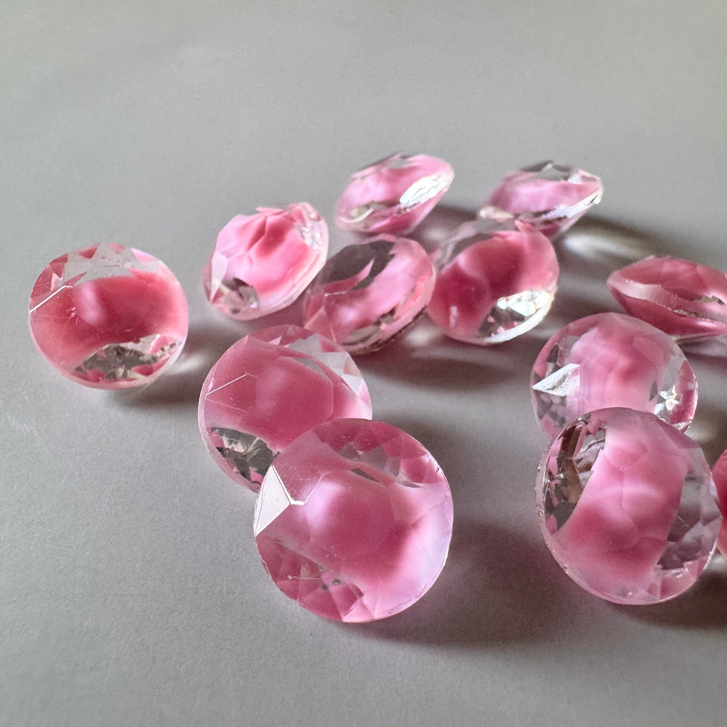 W.Germany Vintage Glass Stone Rose Givre 48ss【2 pcs】