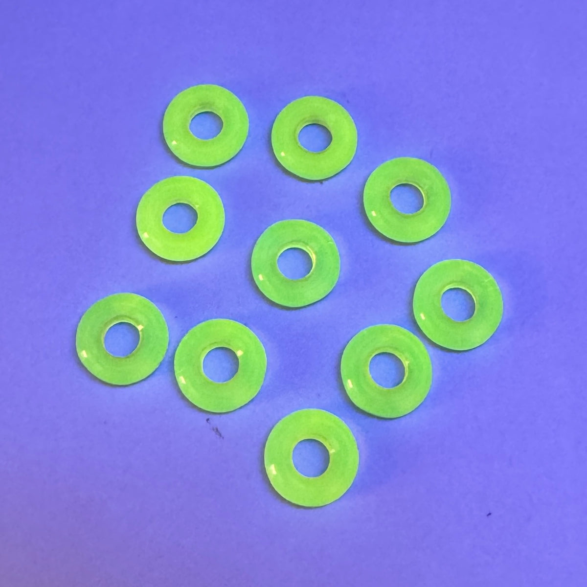 Czech Pressed Vaseline Ring Beads 10mm【2 pcs】