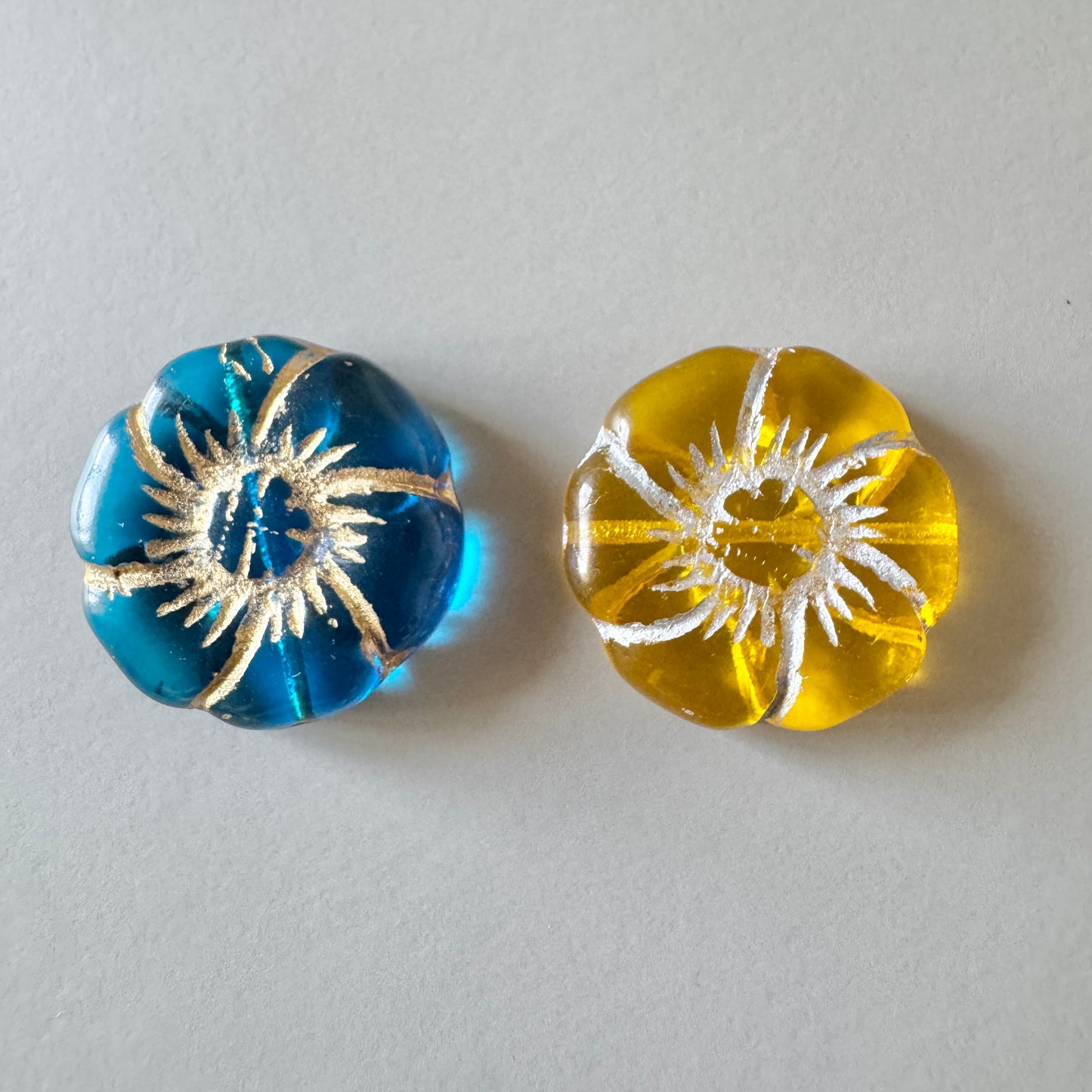Czech Pressed Glass Beads Large Flower 22mm