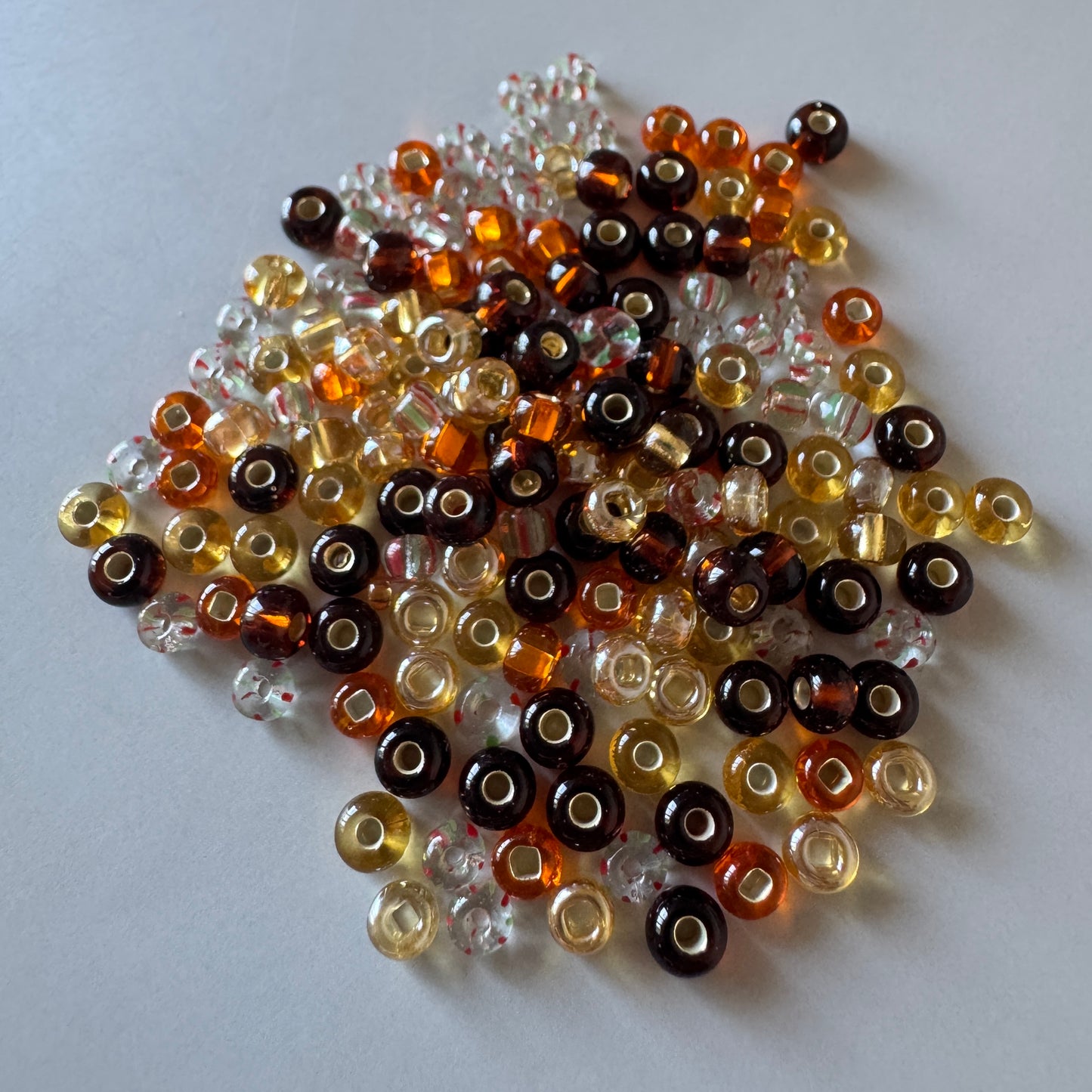Czech Seed Beads Mix Amber Brown【10g】
