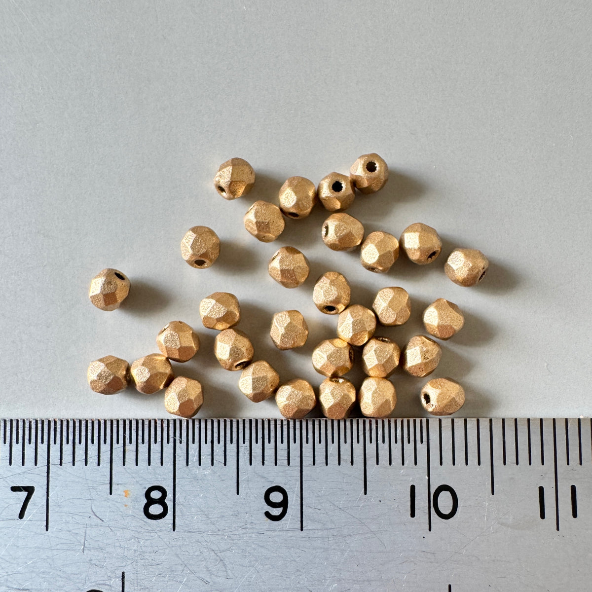 Czech Fire Polished Beads Metallic Gold Round【3/4/6mm】