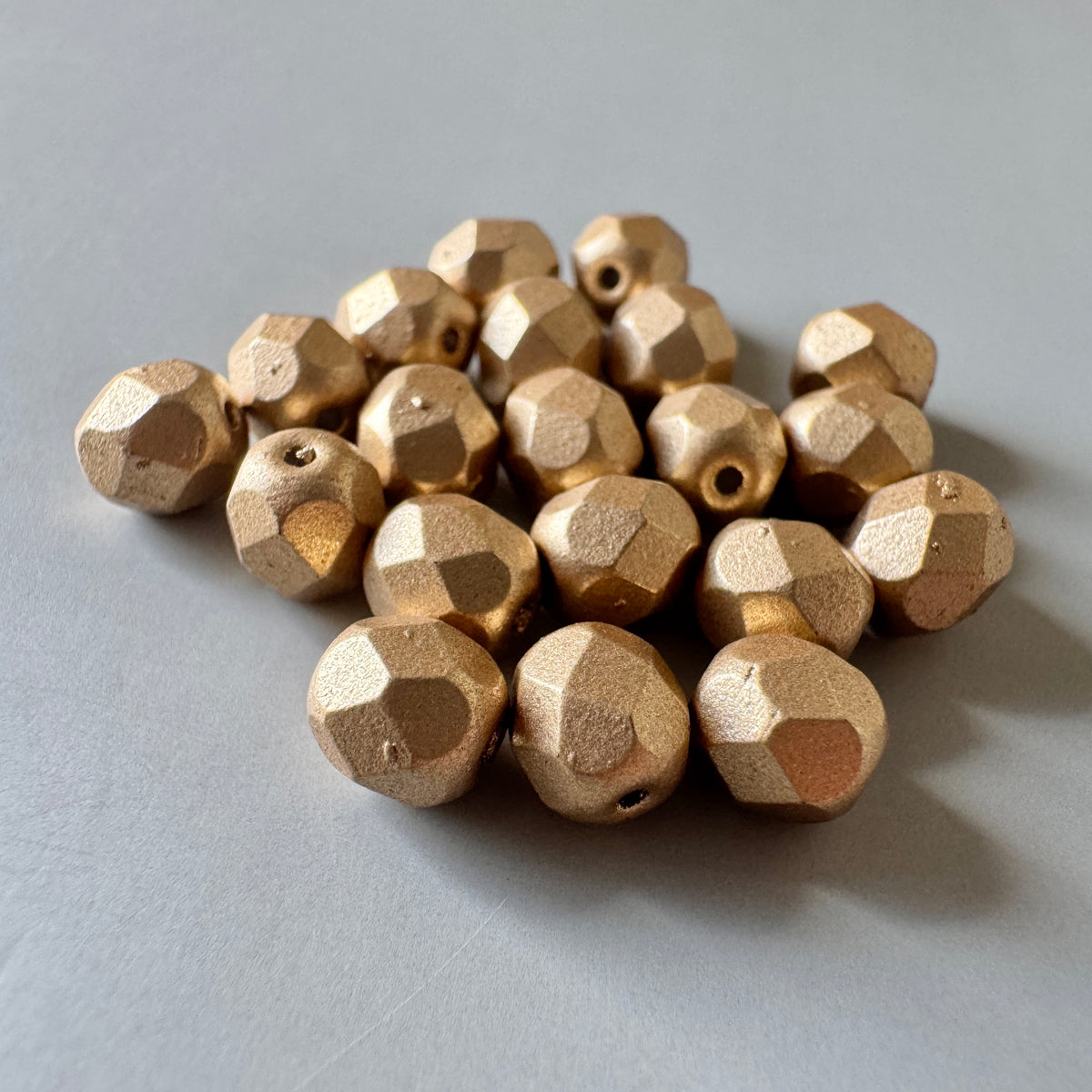 Czech Fire Polished Beads Metallic Gold Round【3/4/6mm】