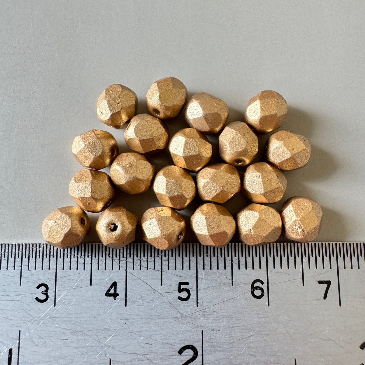 Czech Fire Polished Beads Metallic Gold Round【3/4/6mm】