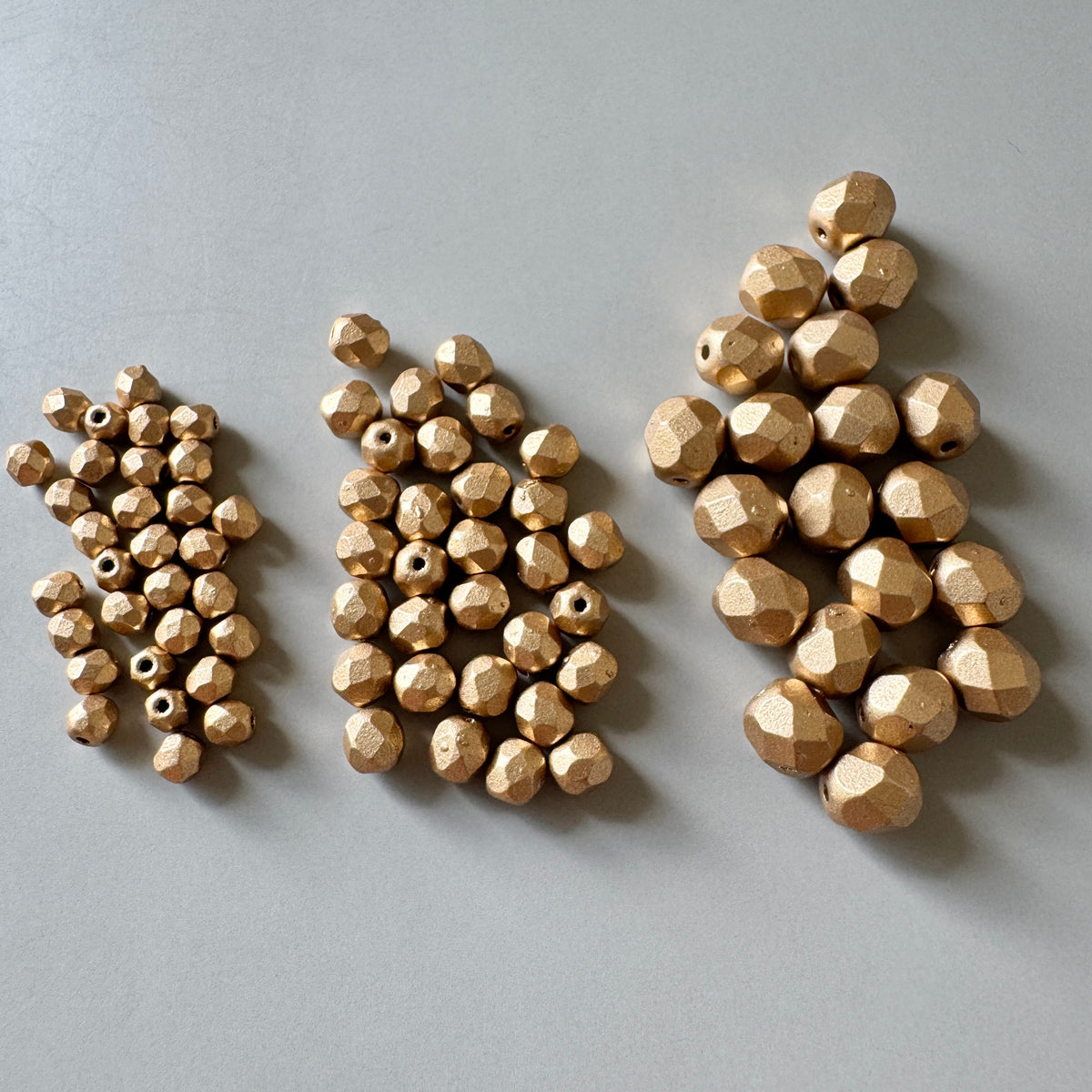 Czech Fire Polished Beads Metallic Gold Round【3/4/6mm】