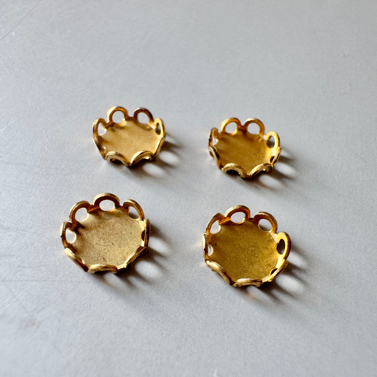 Raw Brass Setting Round 7mm【4 pcs】