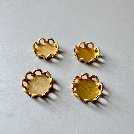 Raw Brass Setting Round 7mm【4 pcs】
