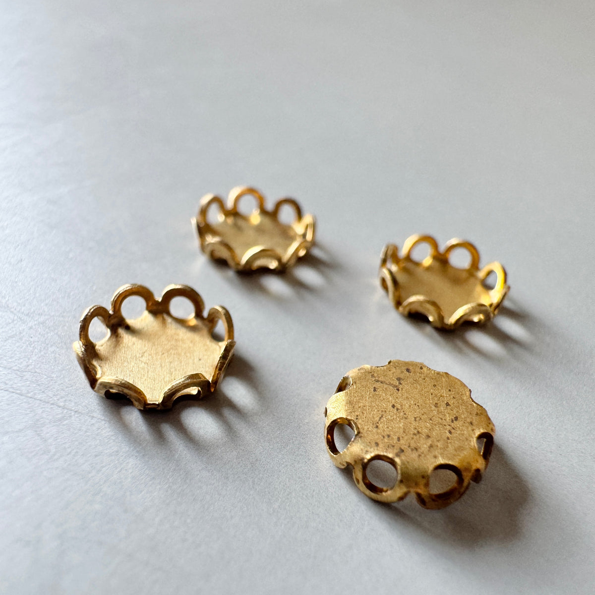 Raw Brass Setting Round 7mm【4 pcs】