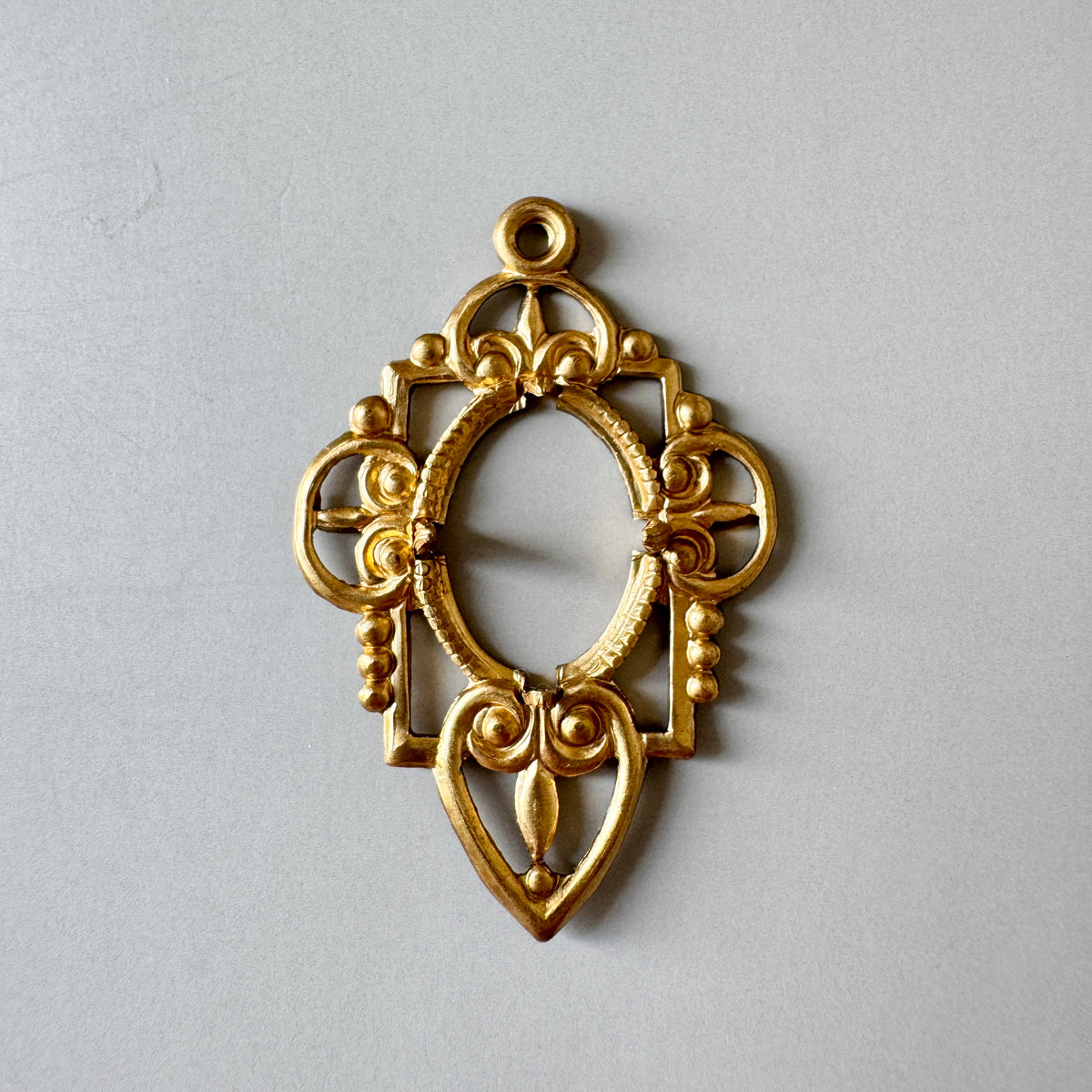 Raw Brass Openwork Setting Oval 14x10mm【1 pc】