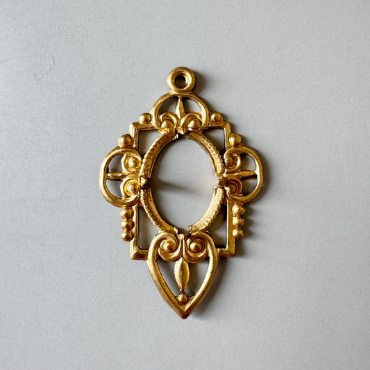 Raw Brass Openwork Setting Oval 14x10mm【1 pc】