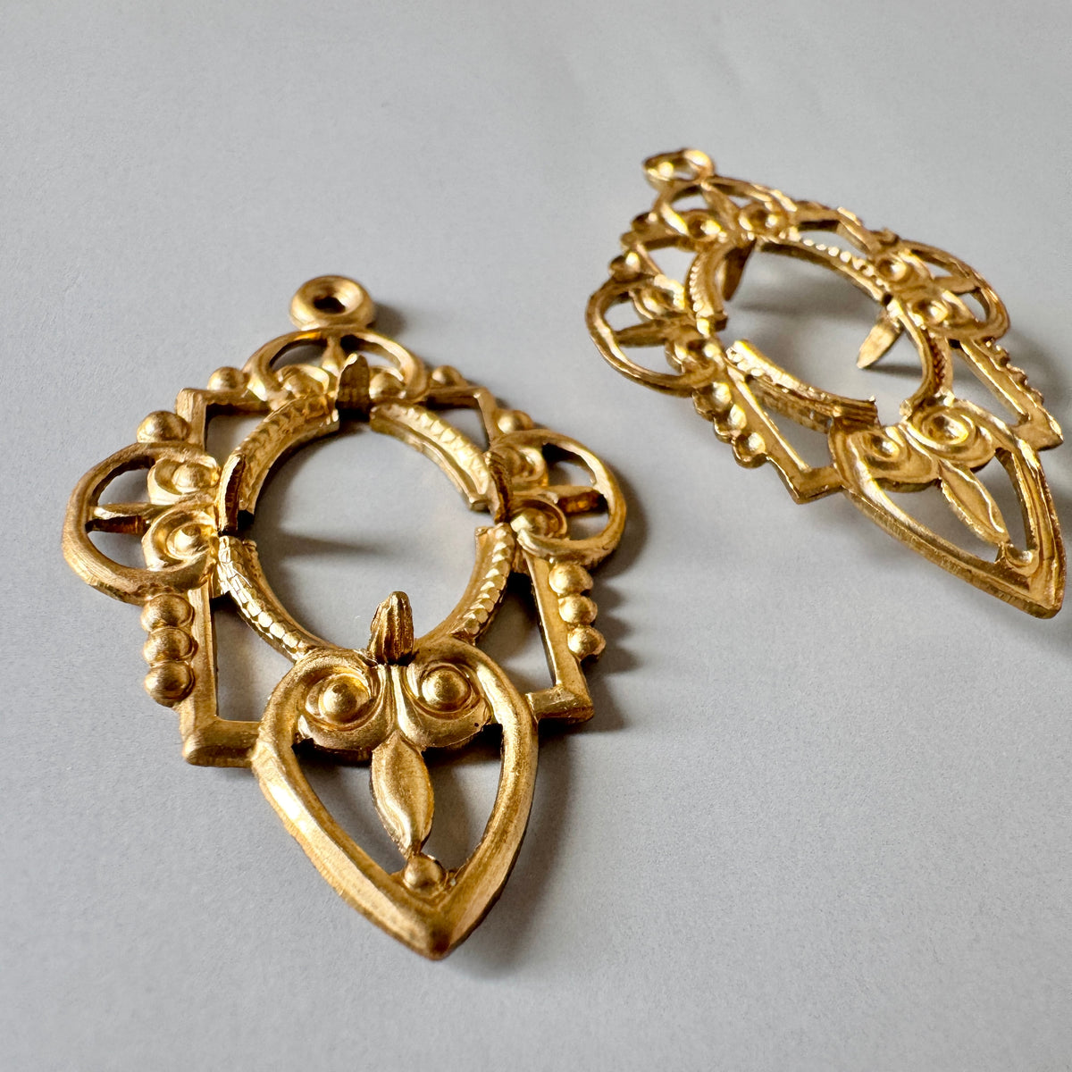 Raw Brass Openwork Setting Oval 14x10mm【1 pc】