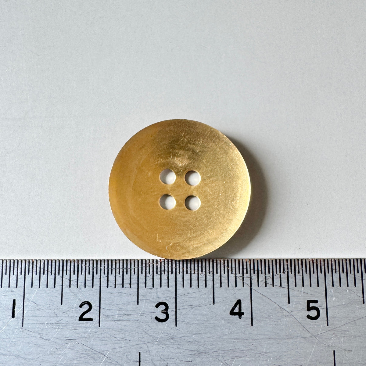 Raw Brass Button Blank 4 Holes 19mm