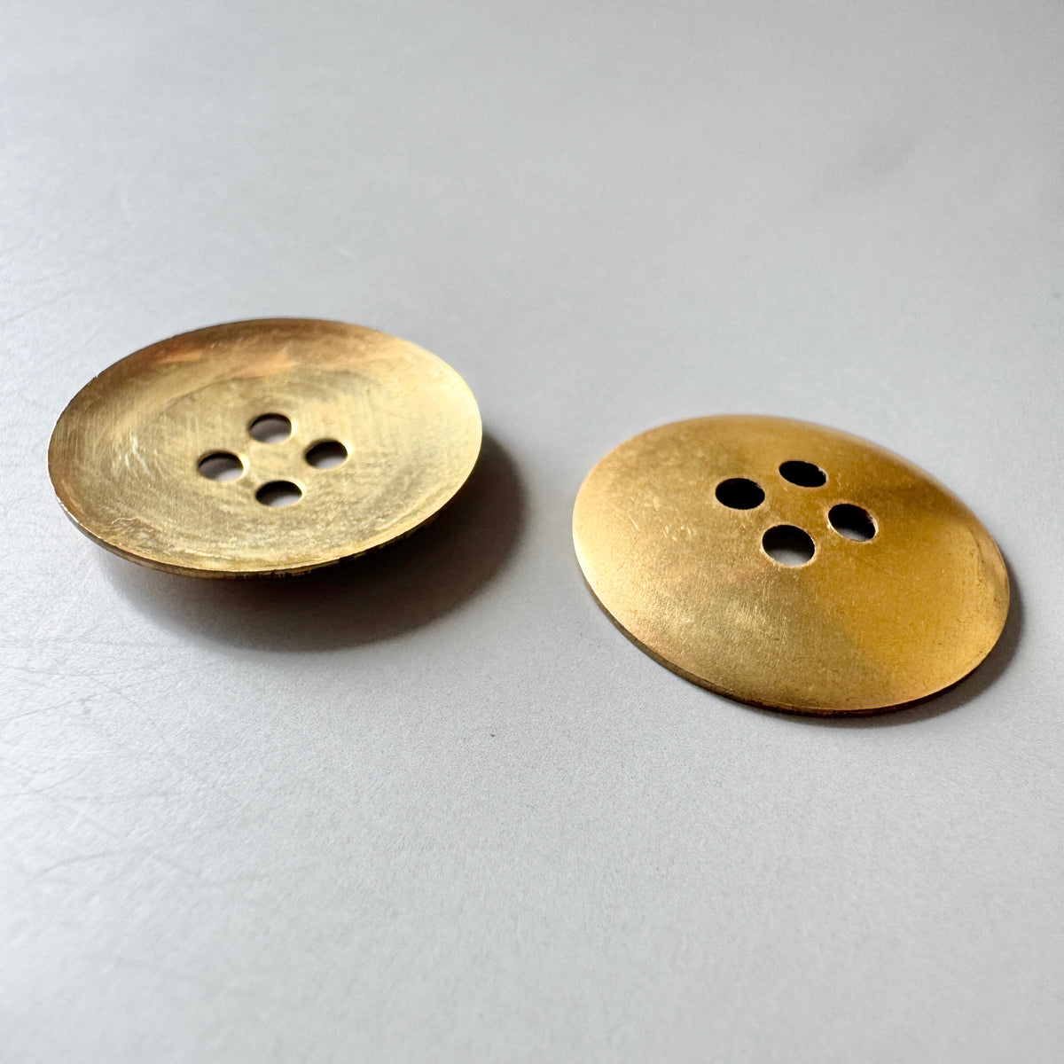 Raw Brass Button Blank 4 Holes 19mm