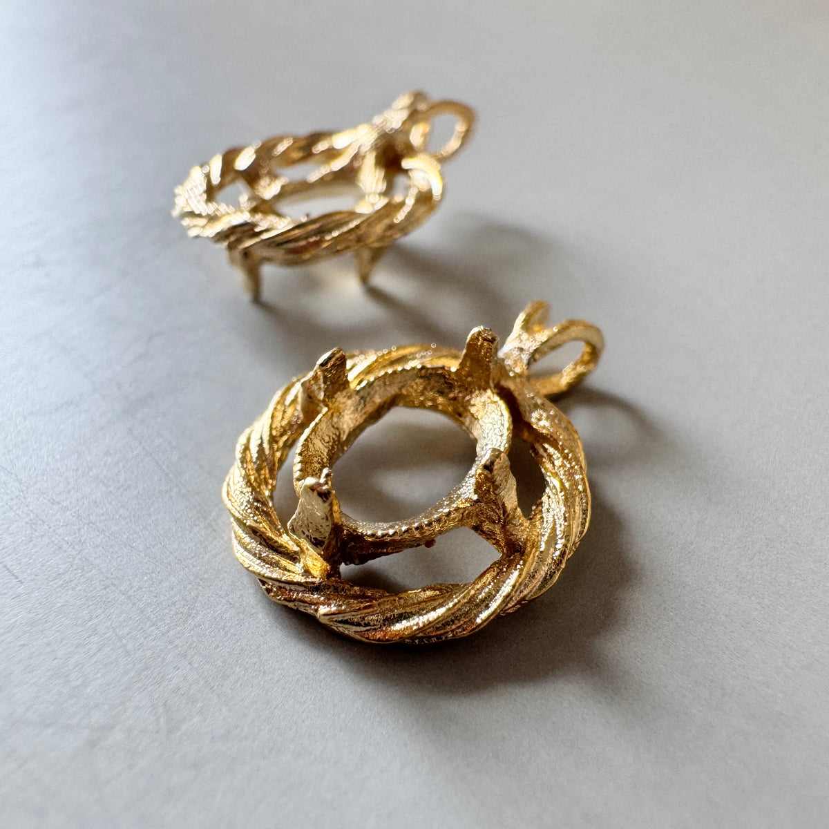 Vintage Gold Tone Wreath Setting Oval 8×6mm【1 pc】