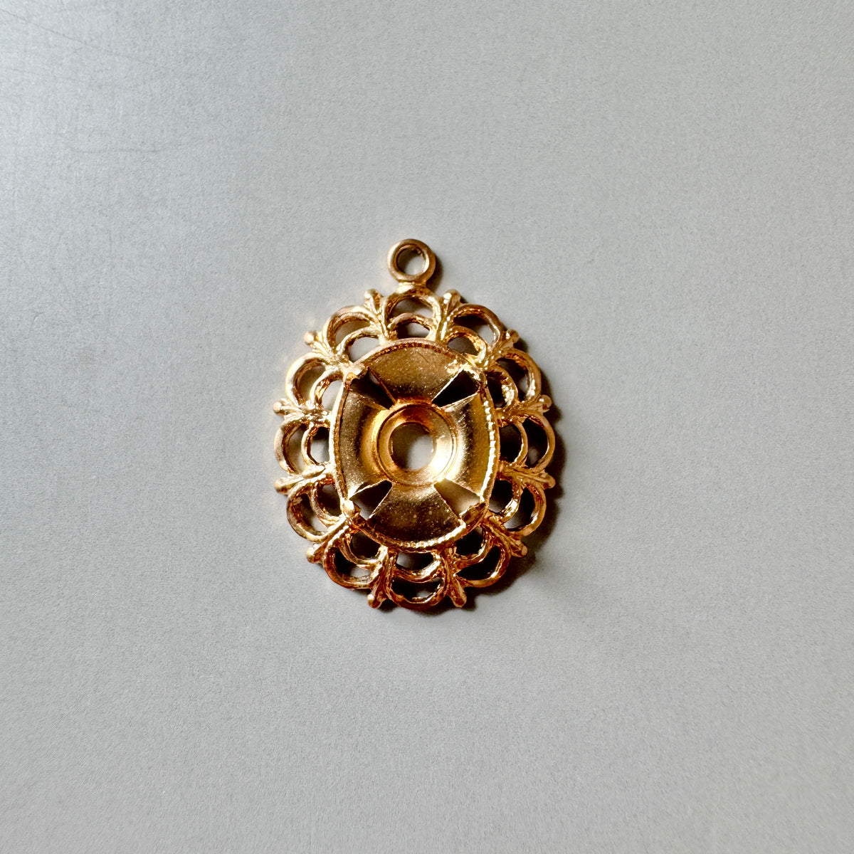 Vintage Metal Filigree Setting Oval 10x8mm【1 pc】