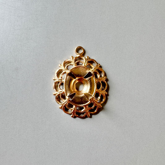 Vintage Metal Filigree Setting Oval 10x8mm【1 pc】