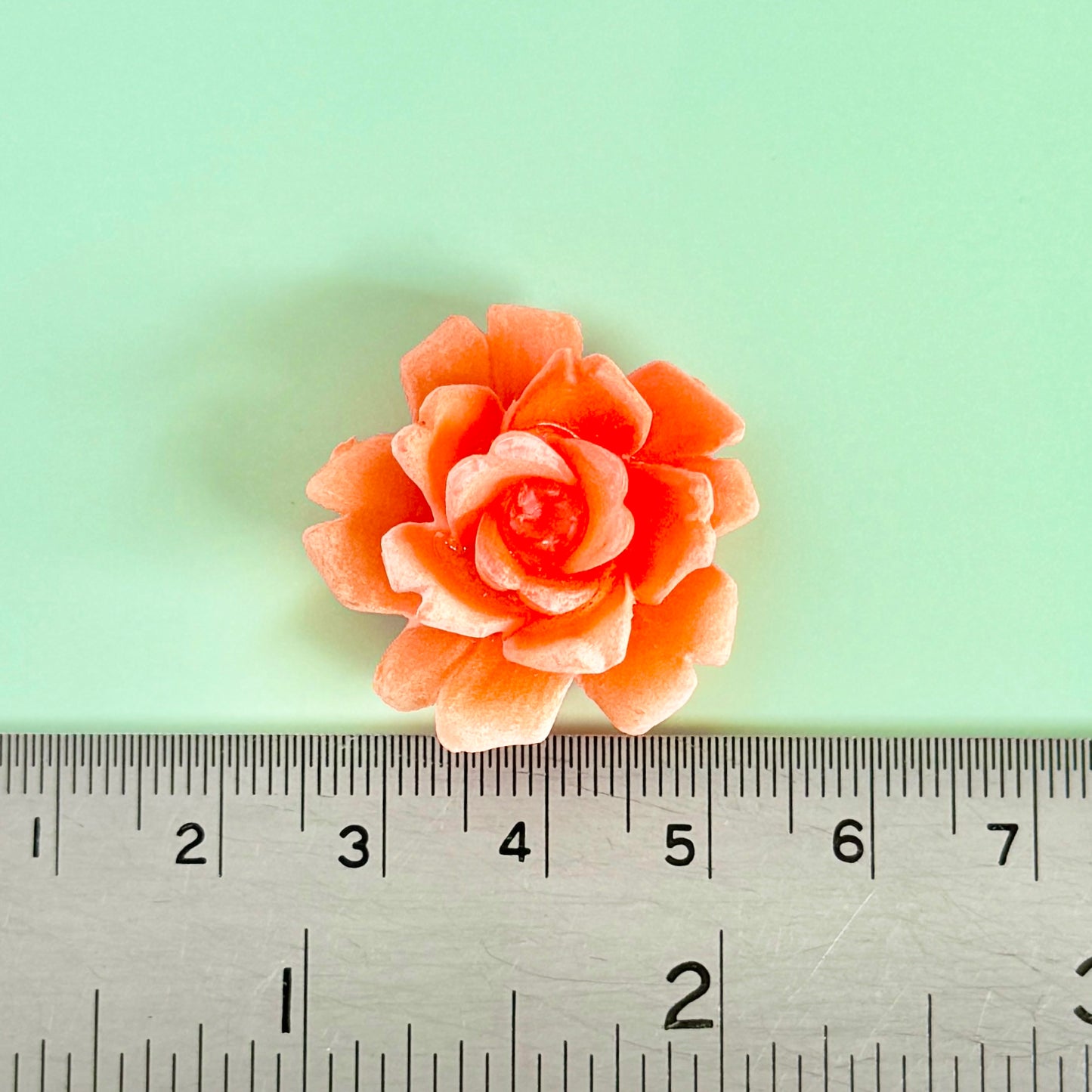 W.Germany Vintage Plastic Flower Rose 28mm【Orange / Blue 】