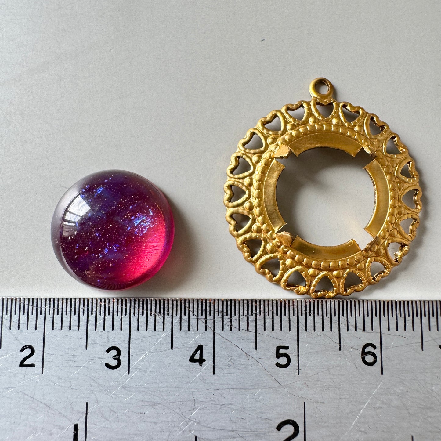 Special Set【Vintage Dragon's Breath Cabochon & Setting 15mm】26MX_281