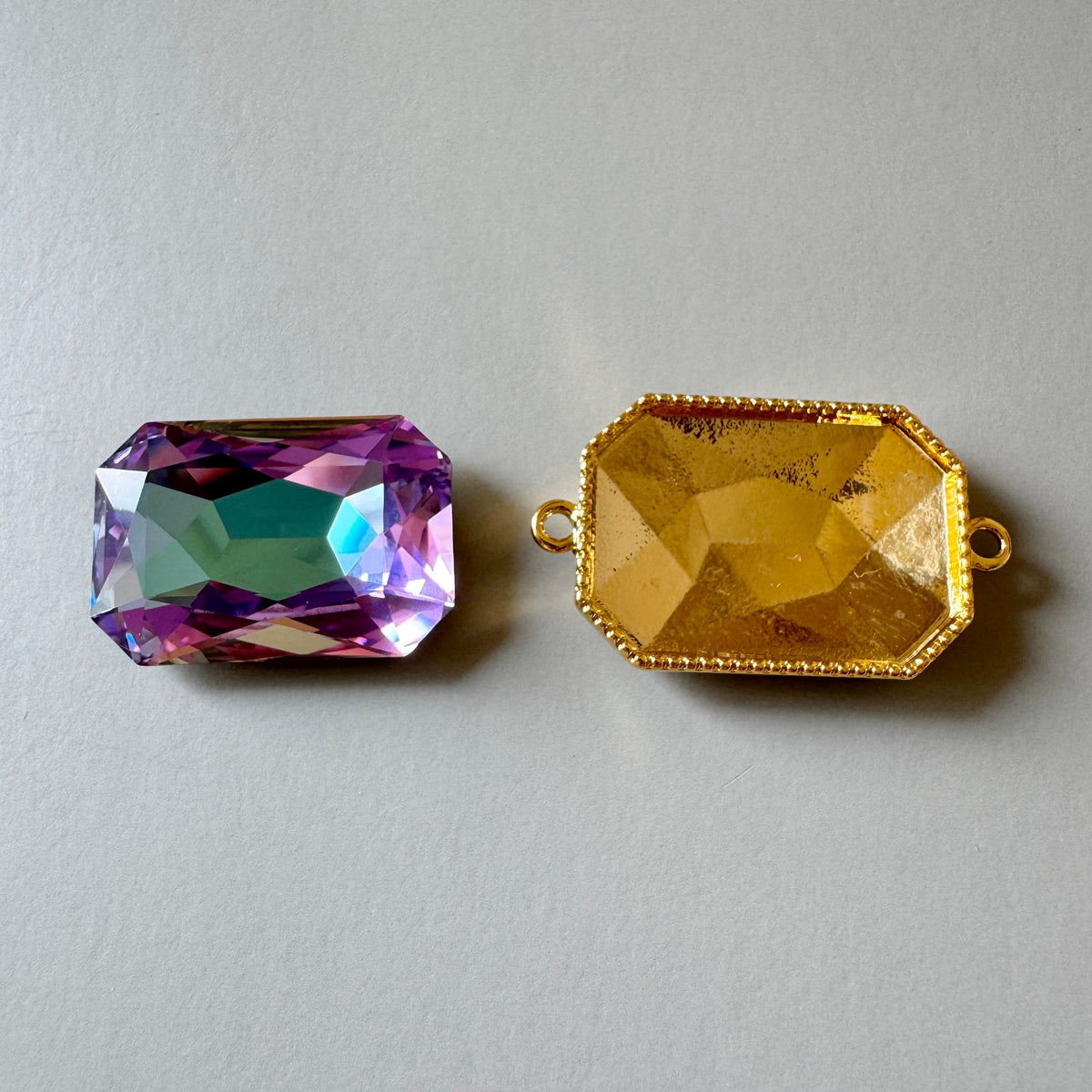 Swarovski ART #4627 Thin Octagon Fancy Stone Crystal Vitrail Light 27×18.5mm【with Setting】