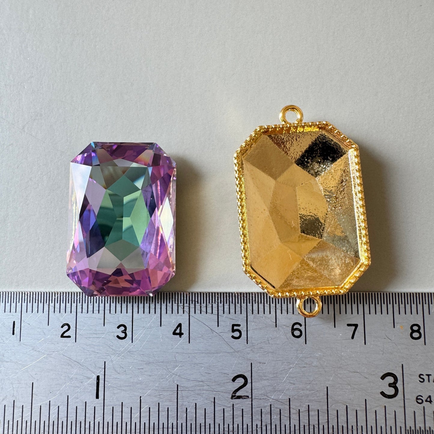 Swarovski ART #4627 Thin Octagon Fancy Stone Crystal Vitrail Light 27×18.5mm【with Setting】