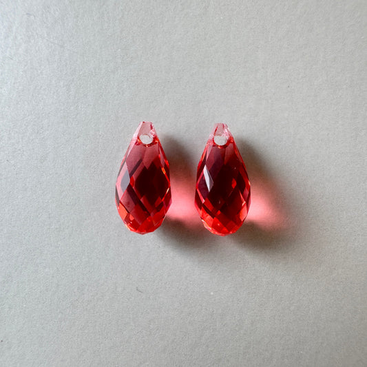 Swarovski ART #6010 Briolette Pendant Padparadscha 11×5.5mm【2 pcs】