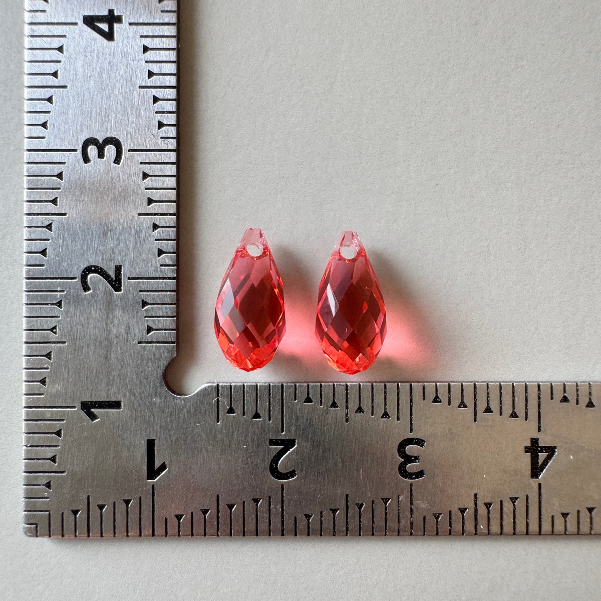 Swarovski ART #6010 Briolette Pendant Padparadscha 11×5.5mm【2 pcs】