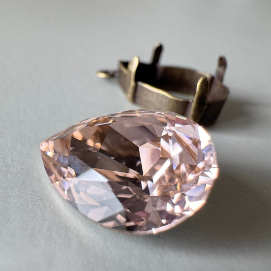 Special Set【Swarovski #4320 Vintage Rose 14×10mm & Antique Gold Setting】26MX_328