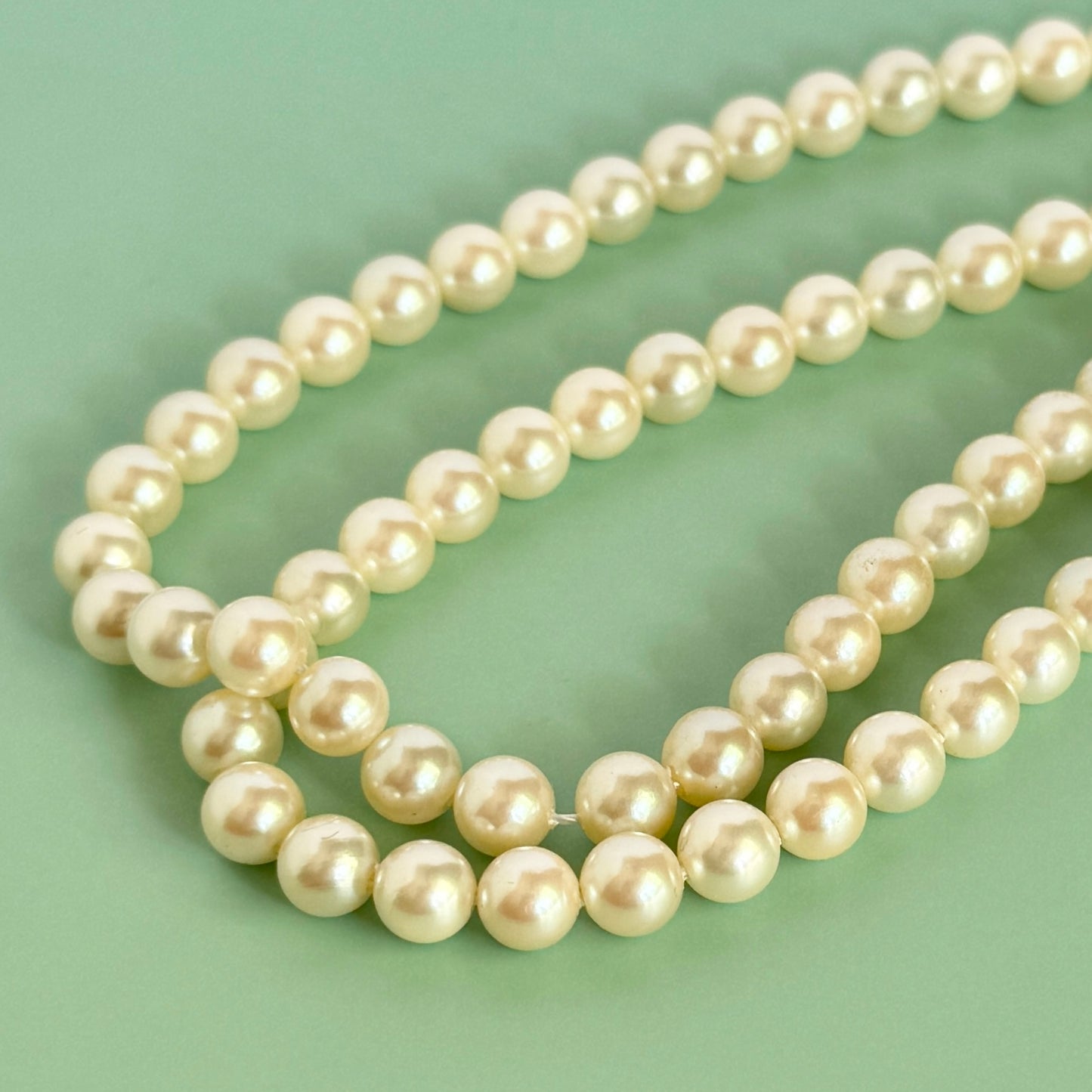 【Made in Japan】Vintage Shell Pearl Beads Cream 2tones