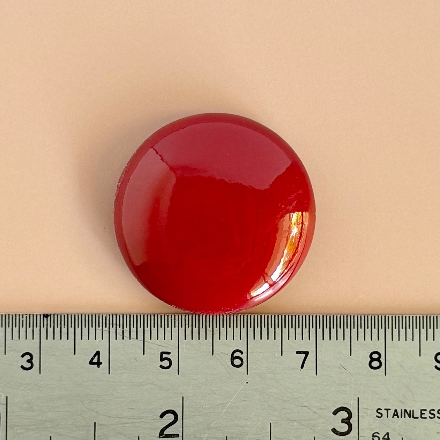 【Made in Japan】AKADAMA Plastic Cabochon Retro Red color coated 【30mm】