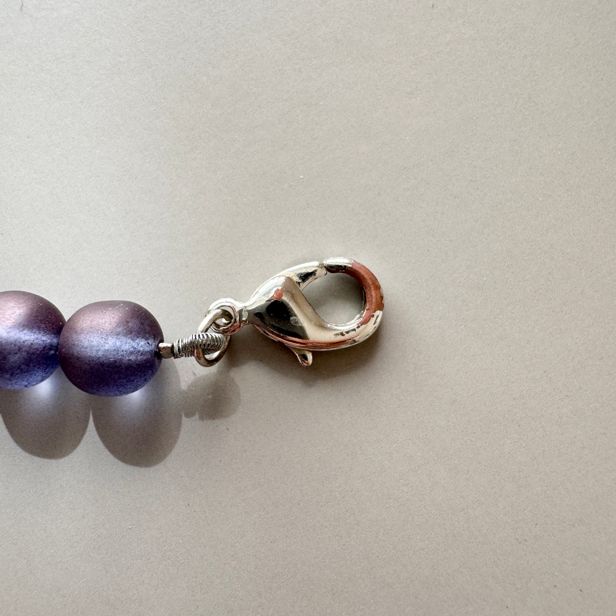 Czech Glass Flower Necklace Purple