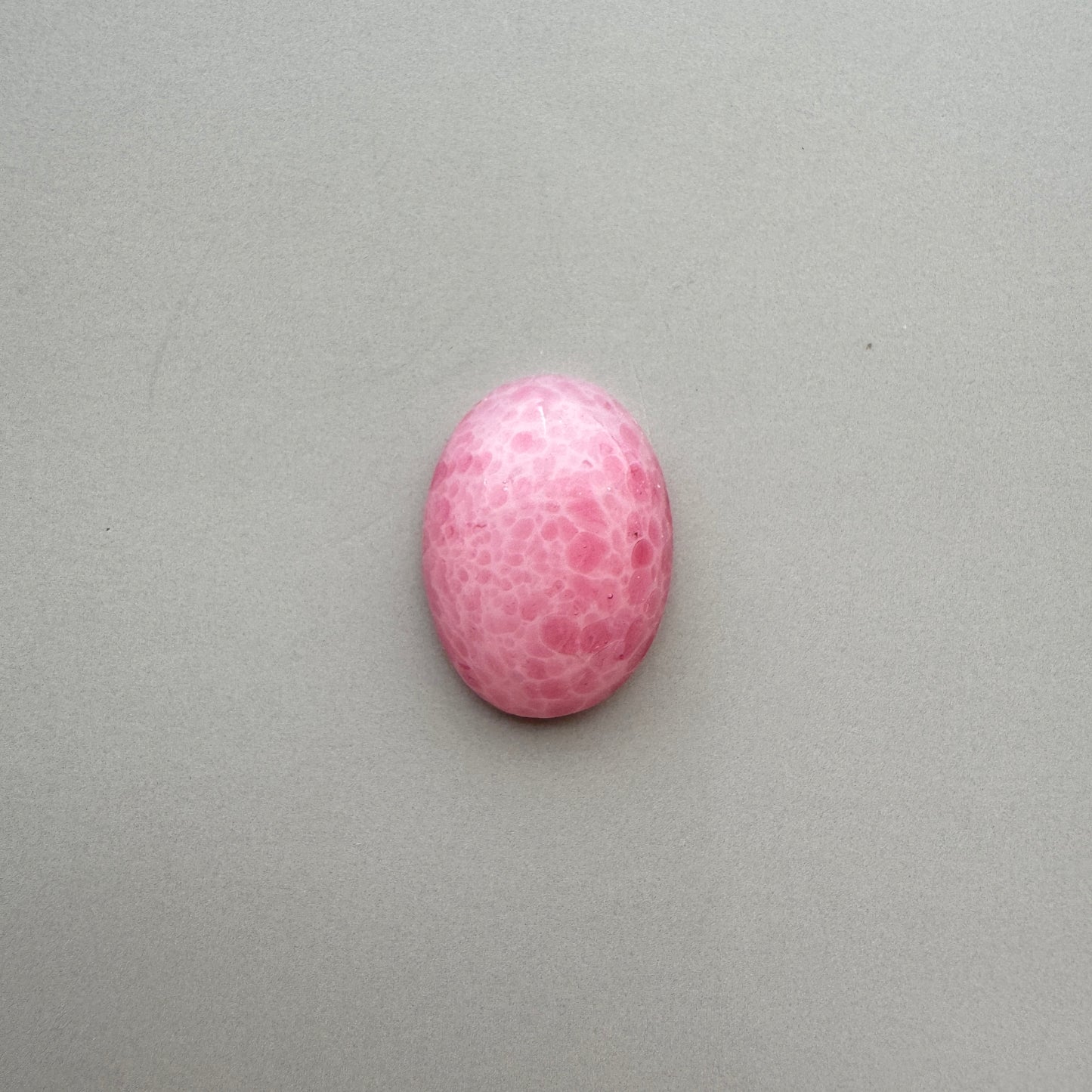 Japan Vintage Glass Opaque Cabochon Rose Quartz Oval 18x13mm