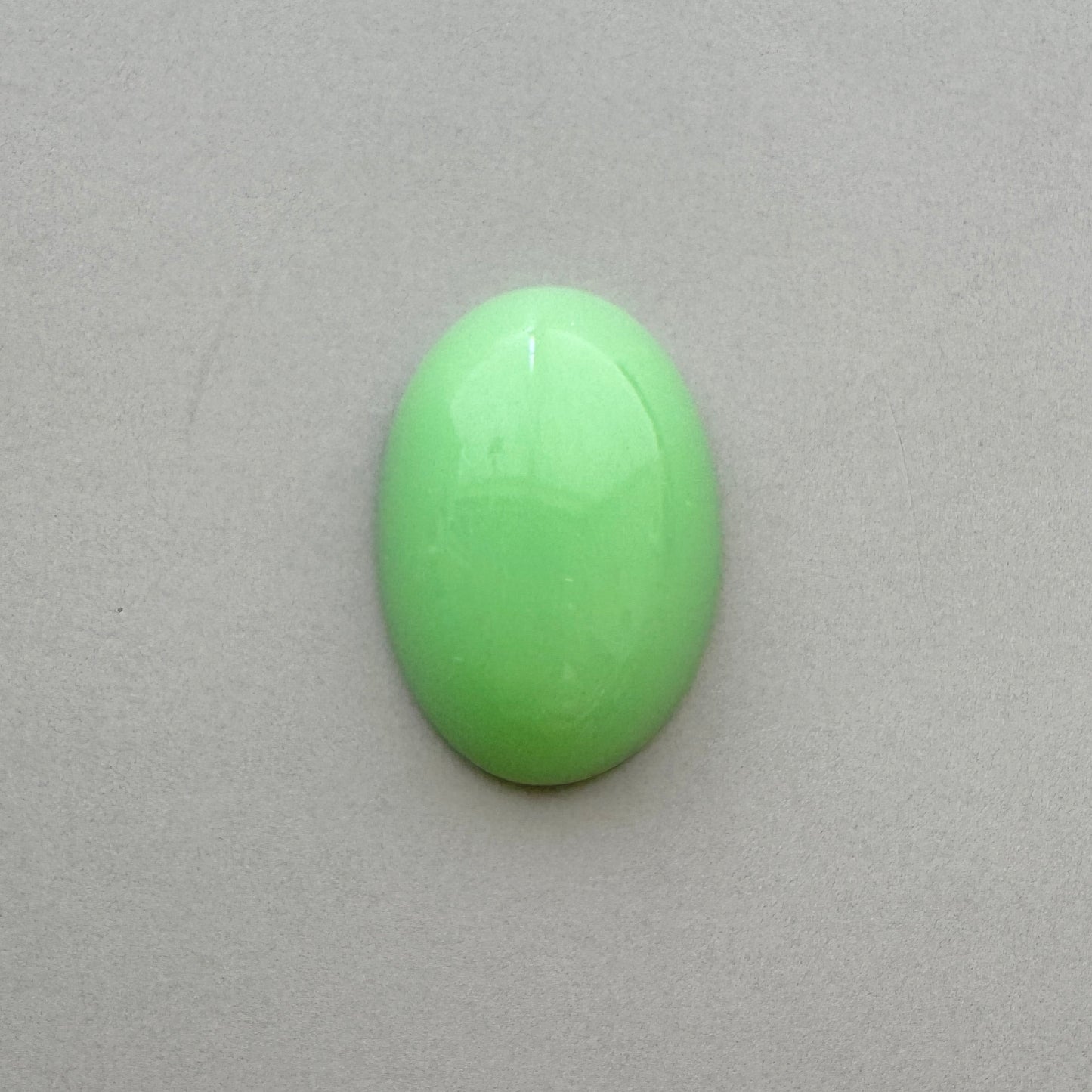 Japan Vintage Glass Opaque Cabochon Mint Green Oval 18x13mm
